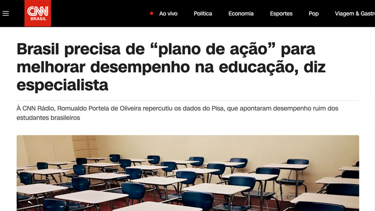 Rádio CNN - Brasil precisa de “plano de ação” para melhorar desempenho na educação, diz especialista